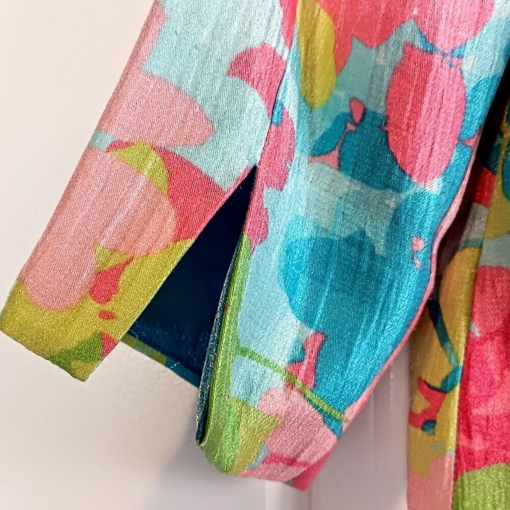 Ruby Rd. Pastel Floral Ruffled Shimmer Jacket - Picture 4 of 6